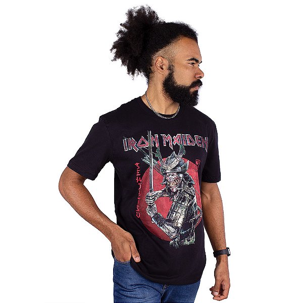 Camiseta Iron Maiden Senjutsu Samurai Preta Oficial