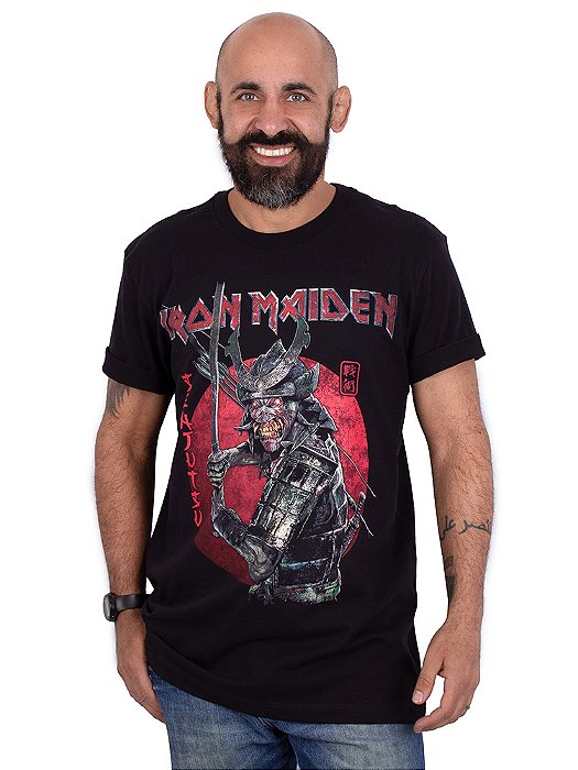 Camiseta Iron Maiden Senjutsu Samurai Preta Oficial