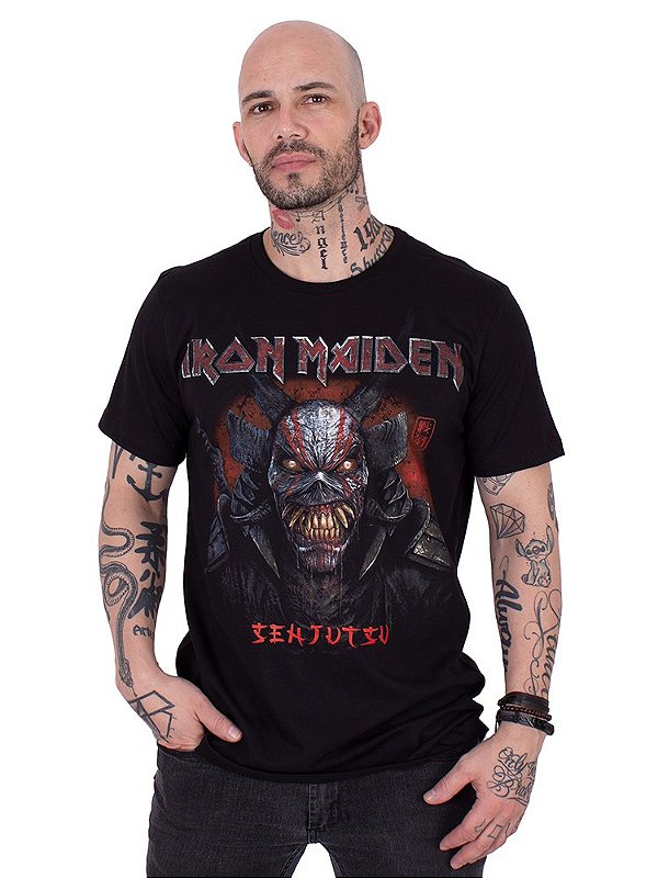 Camiseta Iron Maiden Senjutsu Eddie Preta Oficial