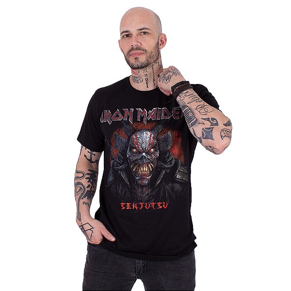 Camiseta Iron Maiden Senjutsu Eddie Preta Oficial