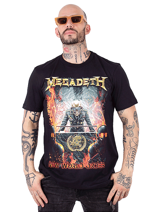 Camiseta Megadeth New World Order Preta Oficial
