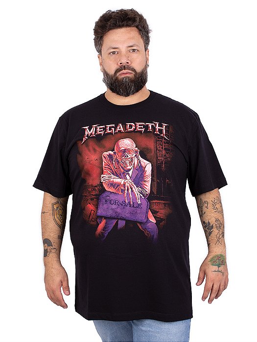 Camiseta Plus Size Megadeth For Sale Preta Oficial