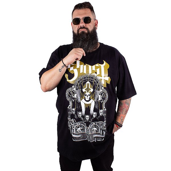 Camiseta Plus Size Ghost Machine Preta Oficial