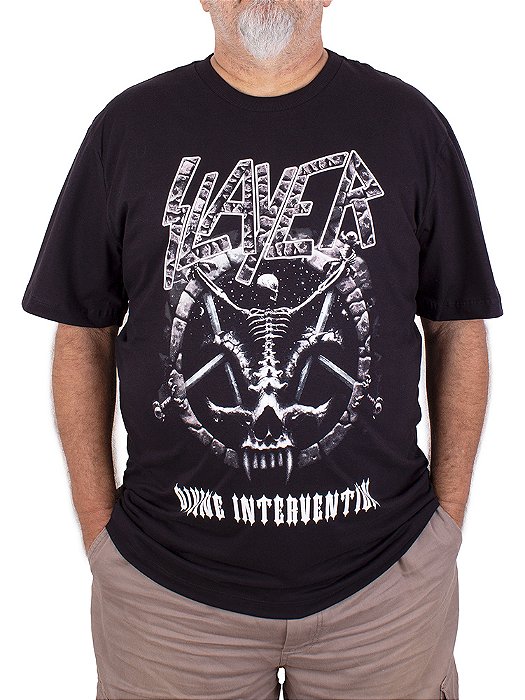 Camiseta Plus Size Slayer Divine Intervention Preta Oficial