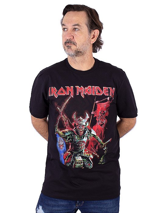 Camiseta Iron Maiden Senjutsu Batalha Preta Oficial