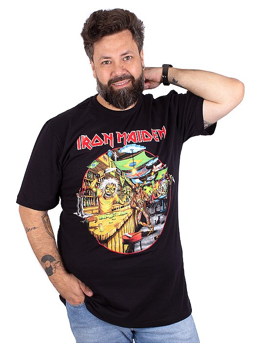 Camiseta Plus Size Iron Maiden Brasil Preta Oficial - Viva a Vida com Arte,  Viva com Art Rock!