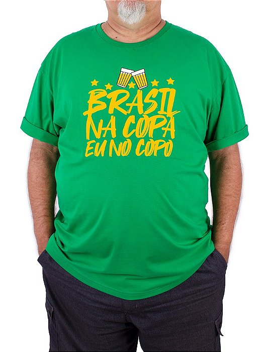 Camiseta Plus Size Brasil Na Copa Verde.