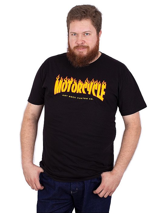 Camiseta Plus Size Motorcycle - Preta.