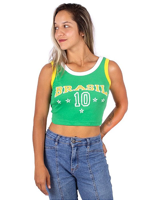 Blusa Cropped Brasil - Verde