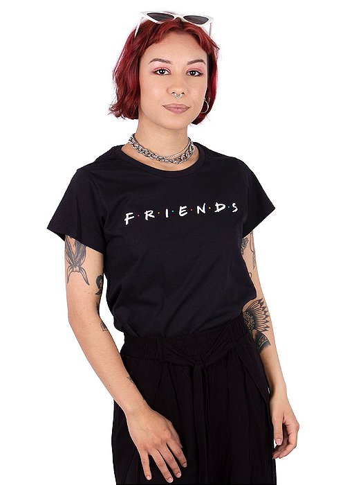 Camiseta Feminina Friends Logo Preta Oficial