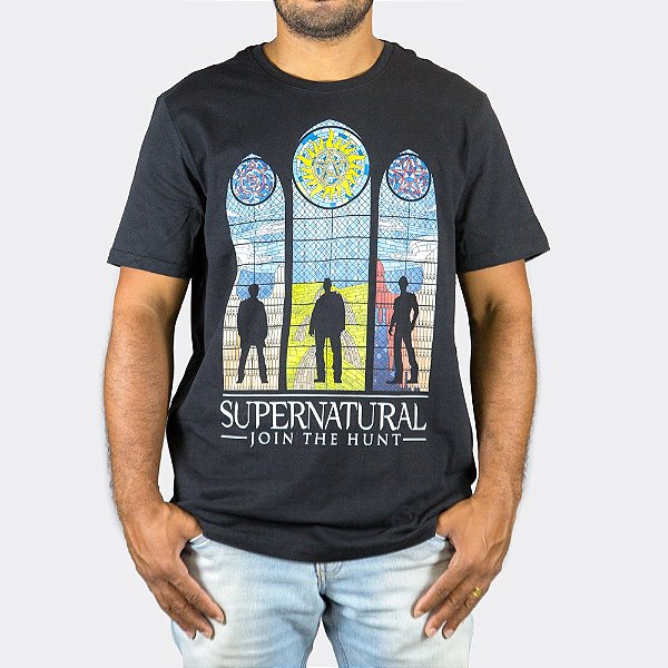 Camiseta Supernatural Join The Hunt Preta Oficial