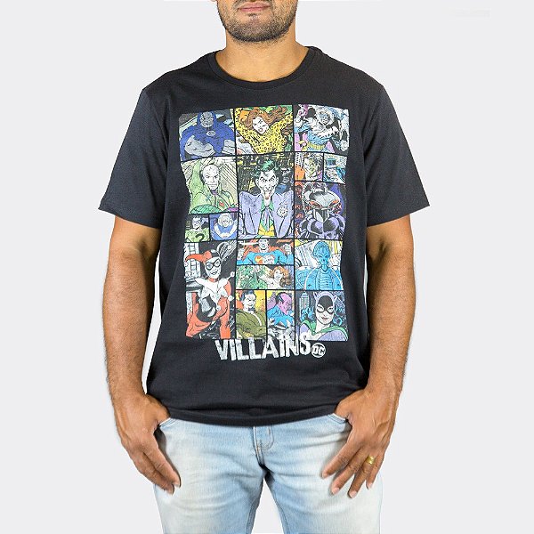 Camiseta DC Comics Vilões Preta Oficial