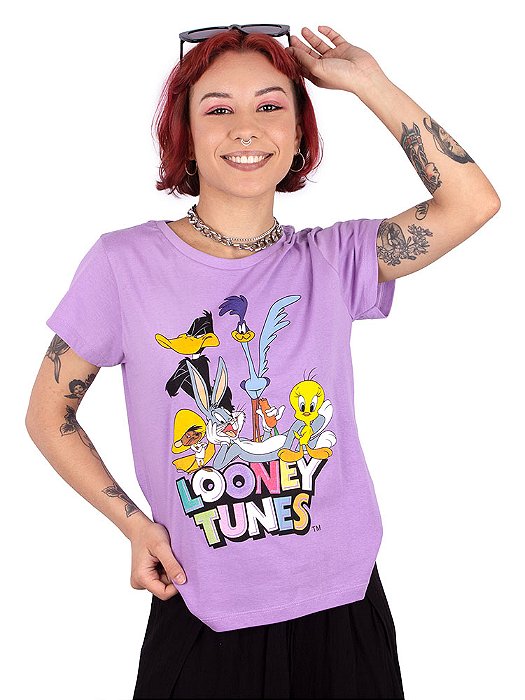 Camiseta Feminina Turma Looney Tunes Lavanda - Oficial - Viva a Vida com  Arte, Viva com Art Rock!