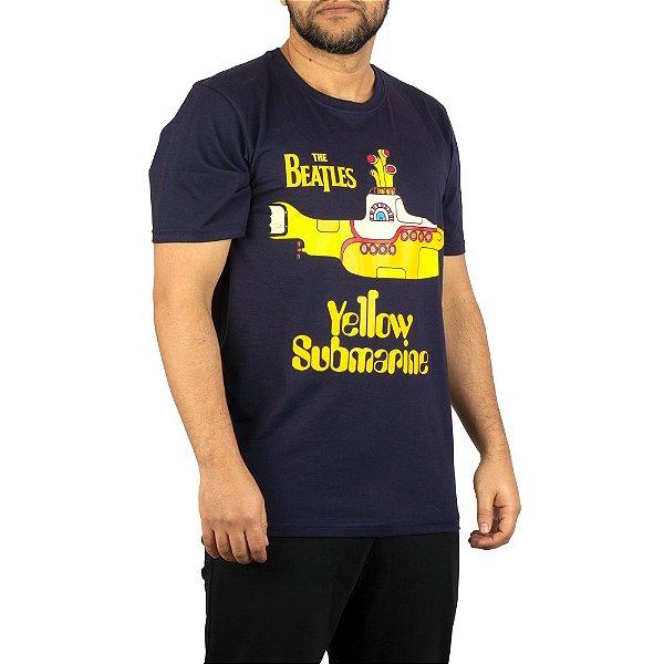 Camiseta The Beatles Yellow Submarine Marinho Oficial