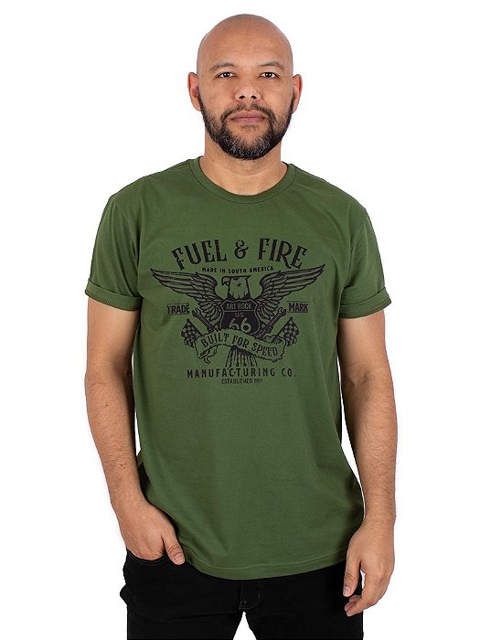 Camiseta Fuel And Fire Verde Cipestre.