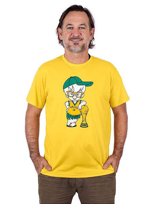 Camiseta Brasil Bam Bam Amarela.
