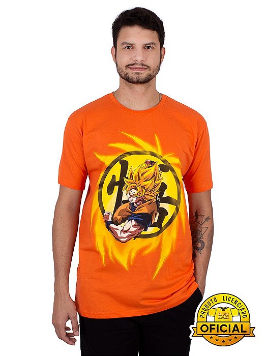 Dragon Ball Z Camiseta masculina de manga curta com desenho animado preto,  Preto, P