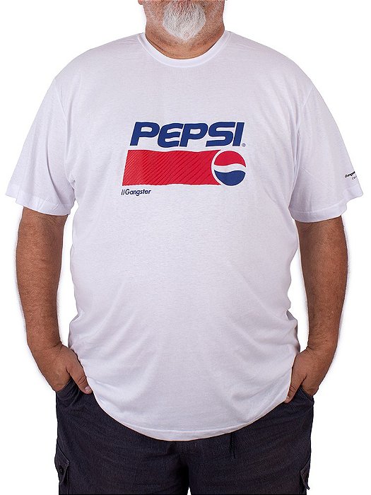 Camiseta Plus Size Pepsi Branca Oficial