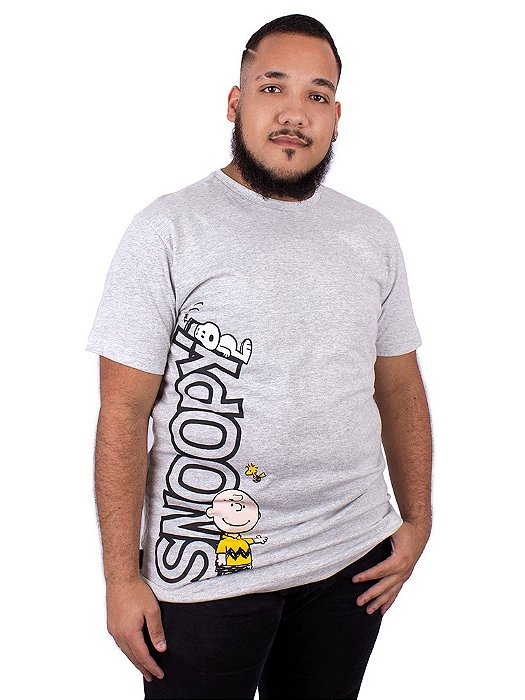 Camiseta Snoopy Cinza Mescla Oficial