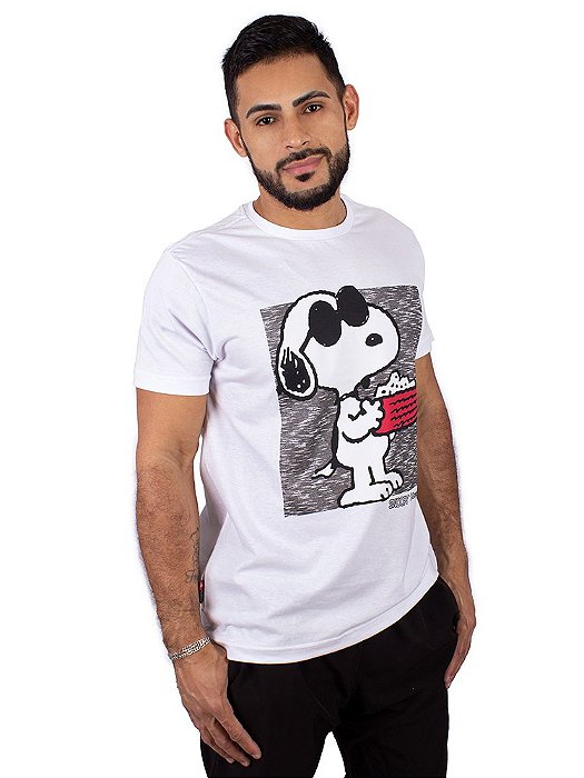 Camiseta Snoopy Bolo Branca Oficial