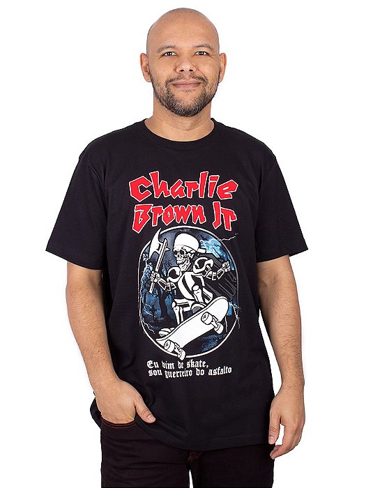 Camiseta Charlie Brown Jr. Skate Preta - Oficial - Art Rock - Receba em Casa