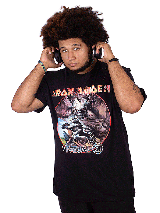 Camiseta Plus Size Iron Maiden Virtual XI Preta Oficial