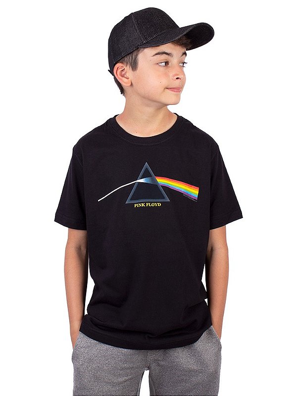 Camiseta Juvenil Pink Floyd Dark Side Preta Oficial