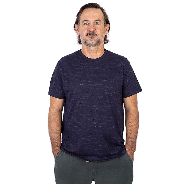 Camiseta Mesclada Premium Azul Navy.