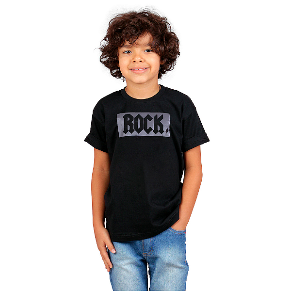 Camiseta Infantil Rock Preta