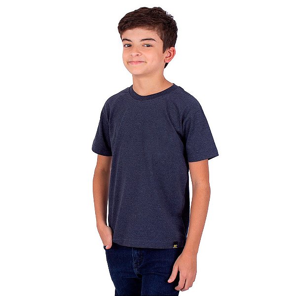 Camiseta Juvenil Básica Premium Marinho Indigo