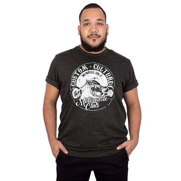 Camiseta Moto Members Verde Army.