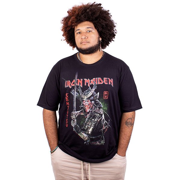 Camiseta Plus Size Iron Maiden Álbum Senjutsu Preta Oficial