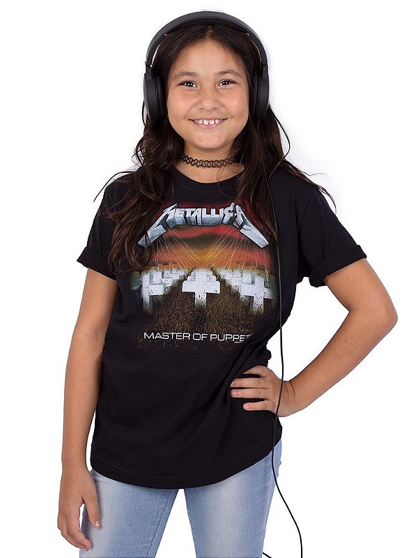 Camiseta Juvenil Metallica Master Of Puppets Preta Oficial