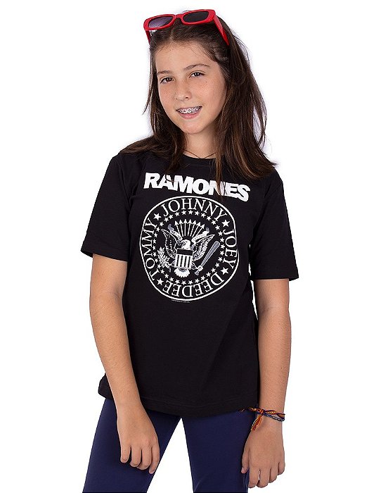 Camiseta Juvenil Ramones Preta Oficial