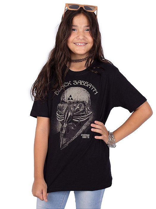 Camiseta Juvenil Black Sabbath Preta Oficial