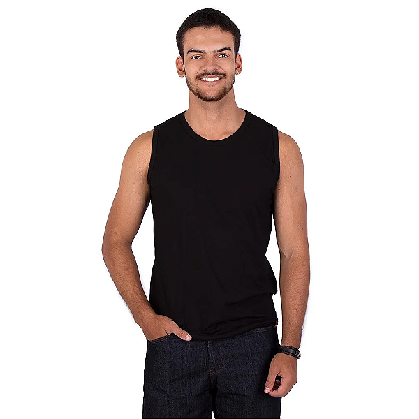 Regata Masculina Machão Básica Preta.