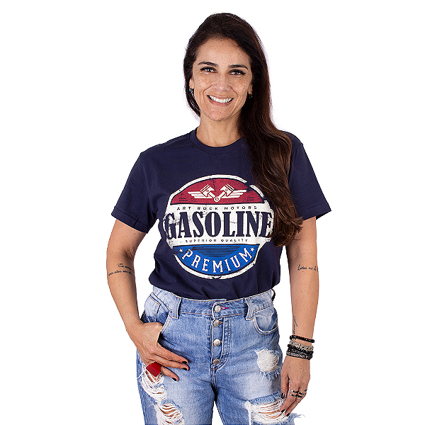 Camiseta Gasoline Marinho.