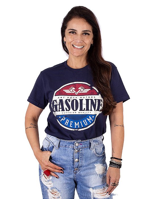 Camiseta Gasoline Marinho.