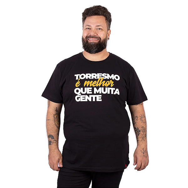 Camiseta Plus Size Torresmo É Melhor Preta.
