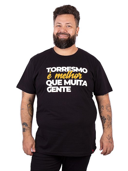 Camiseta Plus Size Torresmo É Melhor Preta.