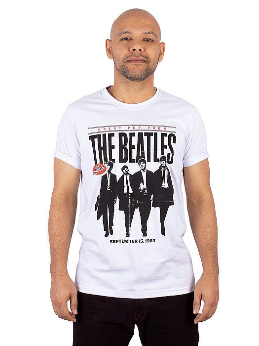 Camiseta The Beatles Great Pop Branca Oficial