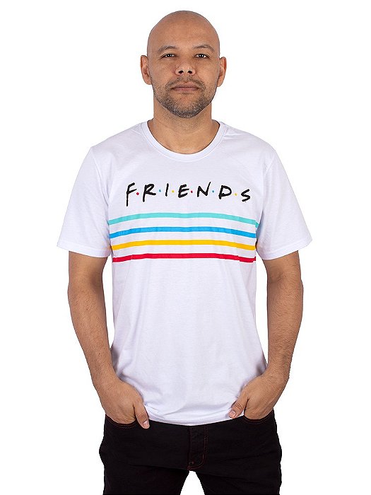Camiseta Friends Listras Branca Oficial