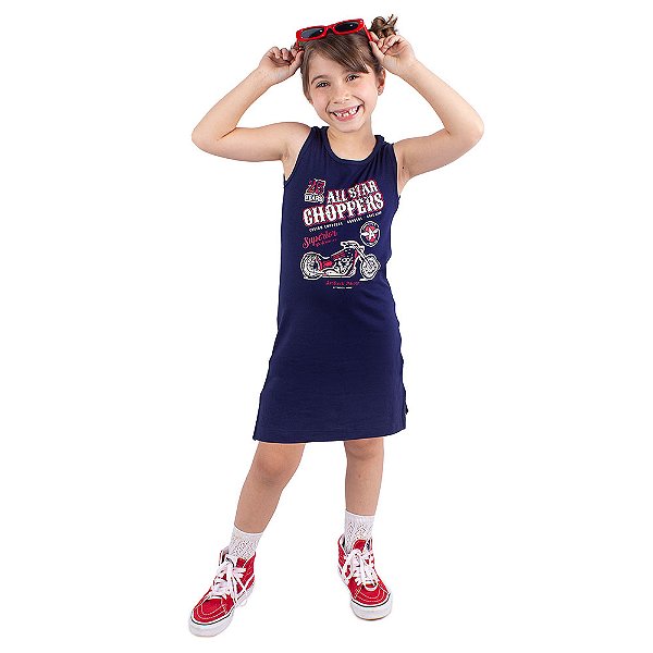 Vestido Infantil Tubinho All Star Choppers Marinho