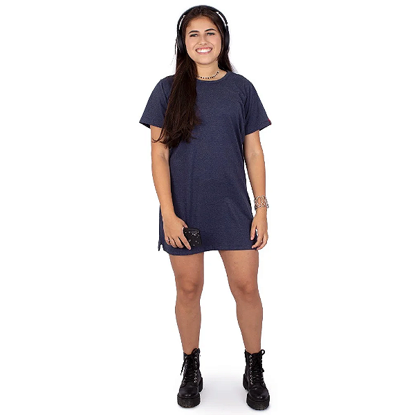 Vestido Tshirt Básico Marinho Indigo