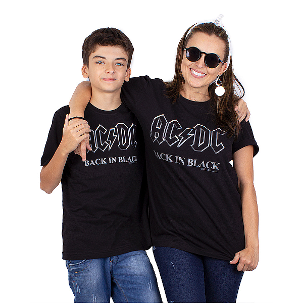 Tal Mãe Tal Filho ACDC Back in Black Preta Oficial