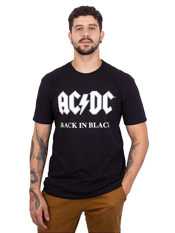 Camiseta ACDC Back in Black Preta Oficial