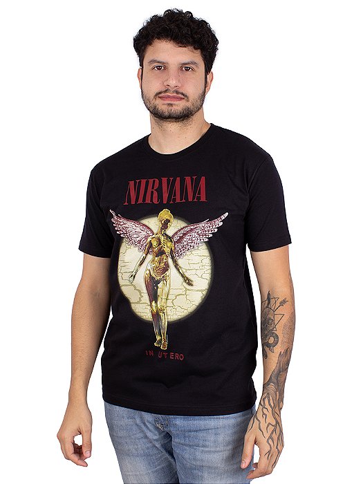 Camiseta Nirvana In Utero Preta Oficial