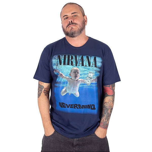 Camiseta Plus Size Nirvana Nevermind Marinho - Oficial