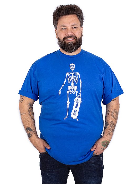 Camiseta Plus Size Caveira Skateboarder