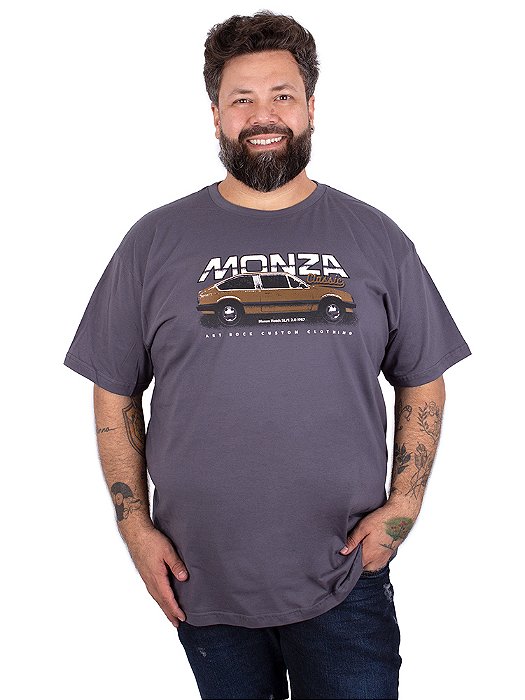 Camiseta Plus Size Monza Classic - Cinza Chumbo.